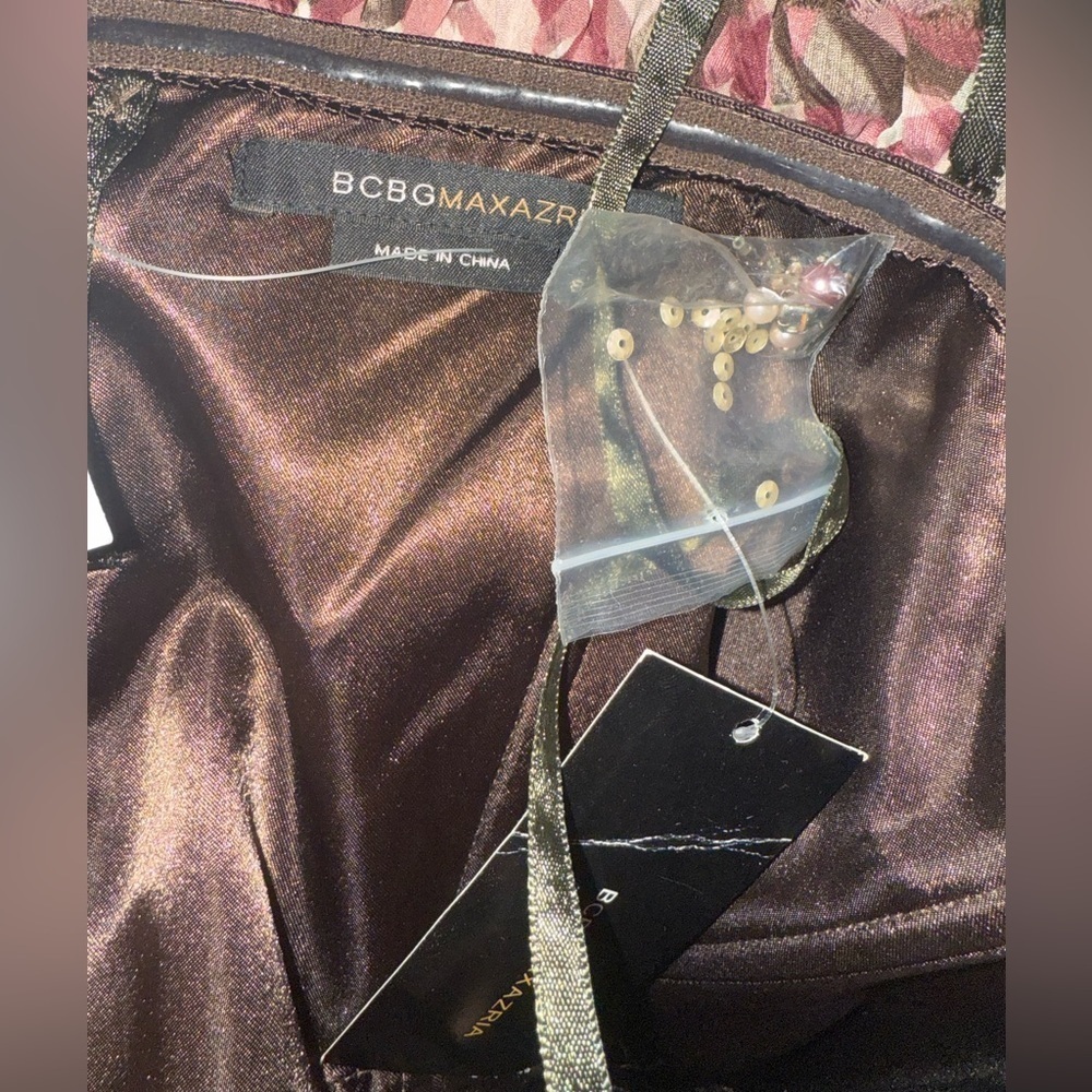 NWT BCBG Max Azria Strapless Beaded Waist 100% Silk Dress Sz 8 Orig $249 - Picture 6 of 6